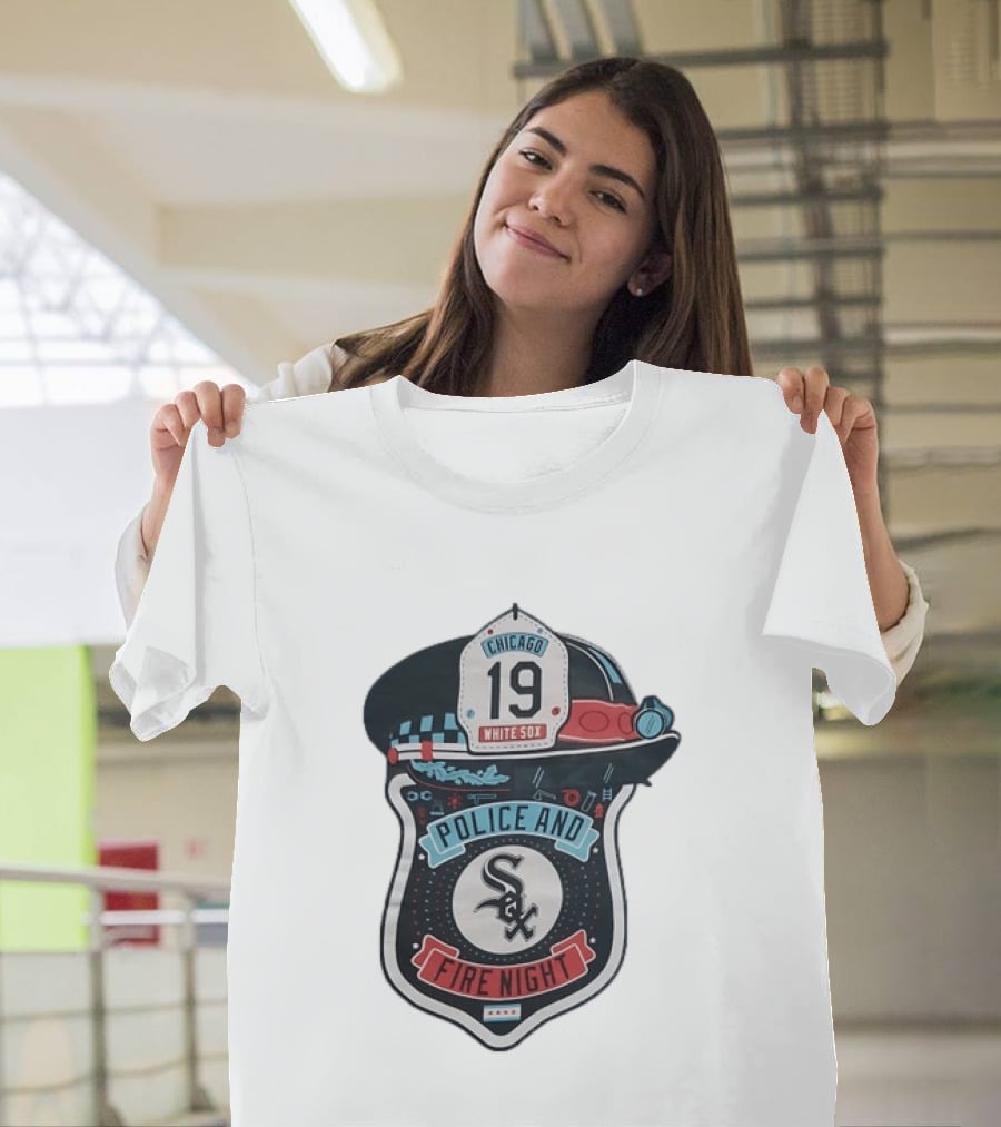 Chicago White Sox Police And Fire Night 19 Badge Hat Sox T-Shirt