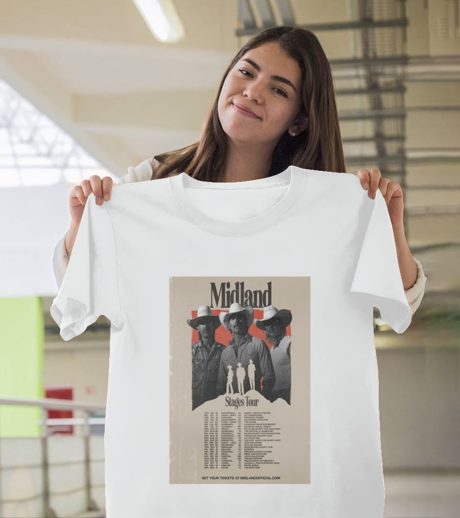 Midland Stages Tour 2026 Concert Dates And Locations T-Shirt