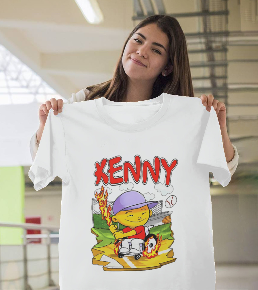 Kenny Kawaguchi Backyard Baseball Character Wheelchair Flames T-Shirt