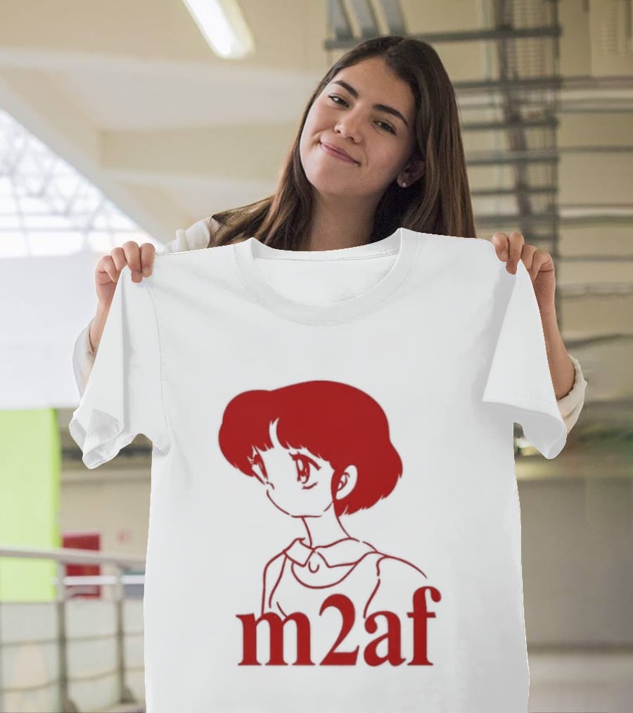 Nick M2af Ranma Anime Profile Red Sketch T-Shirt