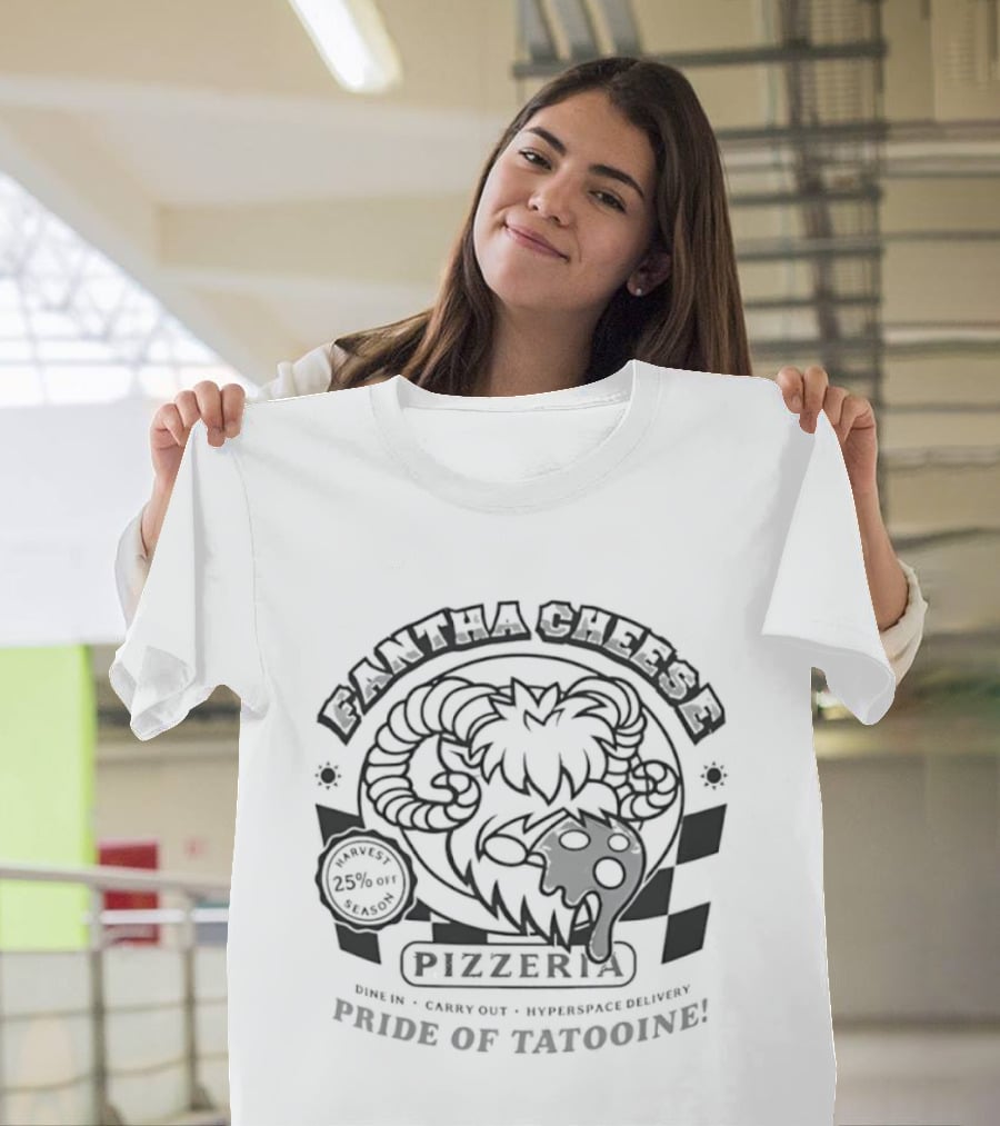 Fantha Cheese Pizzeria Pride Of Tatooine Star Wars Pizza T-Shirt
