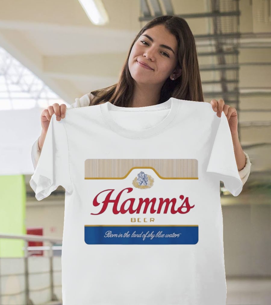 Hamm's Beer Born In The Land Of Sky Blue Waters Vintage Branding T-Shirt