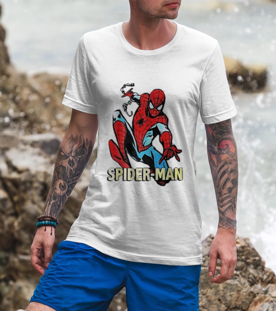 Spider Man Action Pose Marvel Superhero Avengers Comic T-Shirt