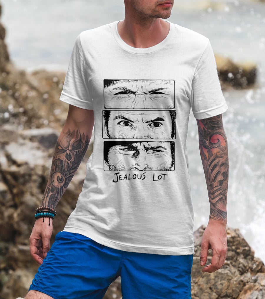 Jealous Lot Eyes Drawing Three Panels T-Shirt