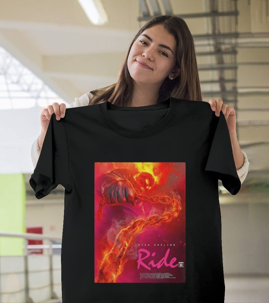 Ryan Gosling Ride Movie Ghost Rider Flaming Chain Image T-Shirt