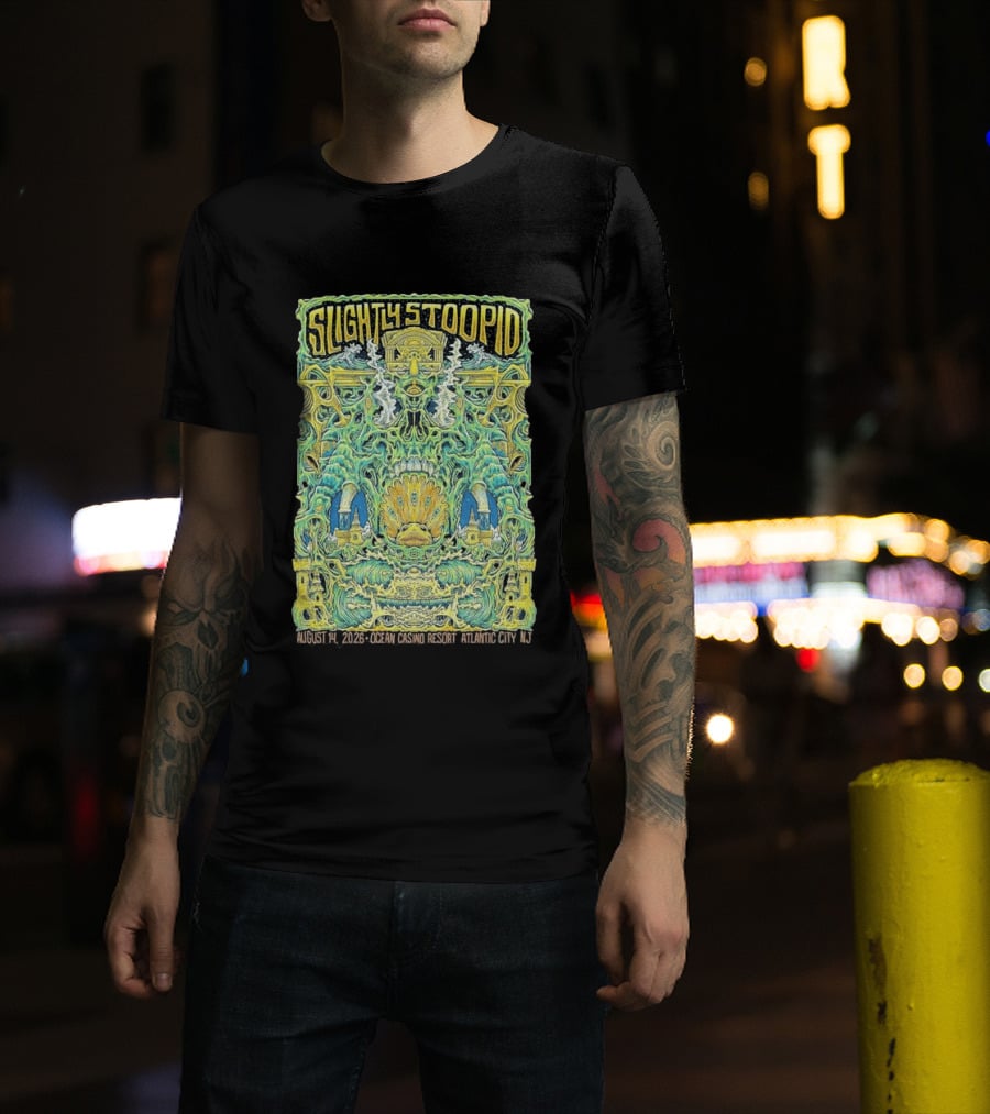 Slightly Stoopid August 14 2026 Ocean Casino Resort Atlantic City NJ Psychedelic Event T-Shirt