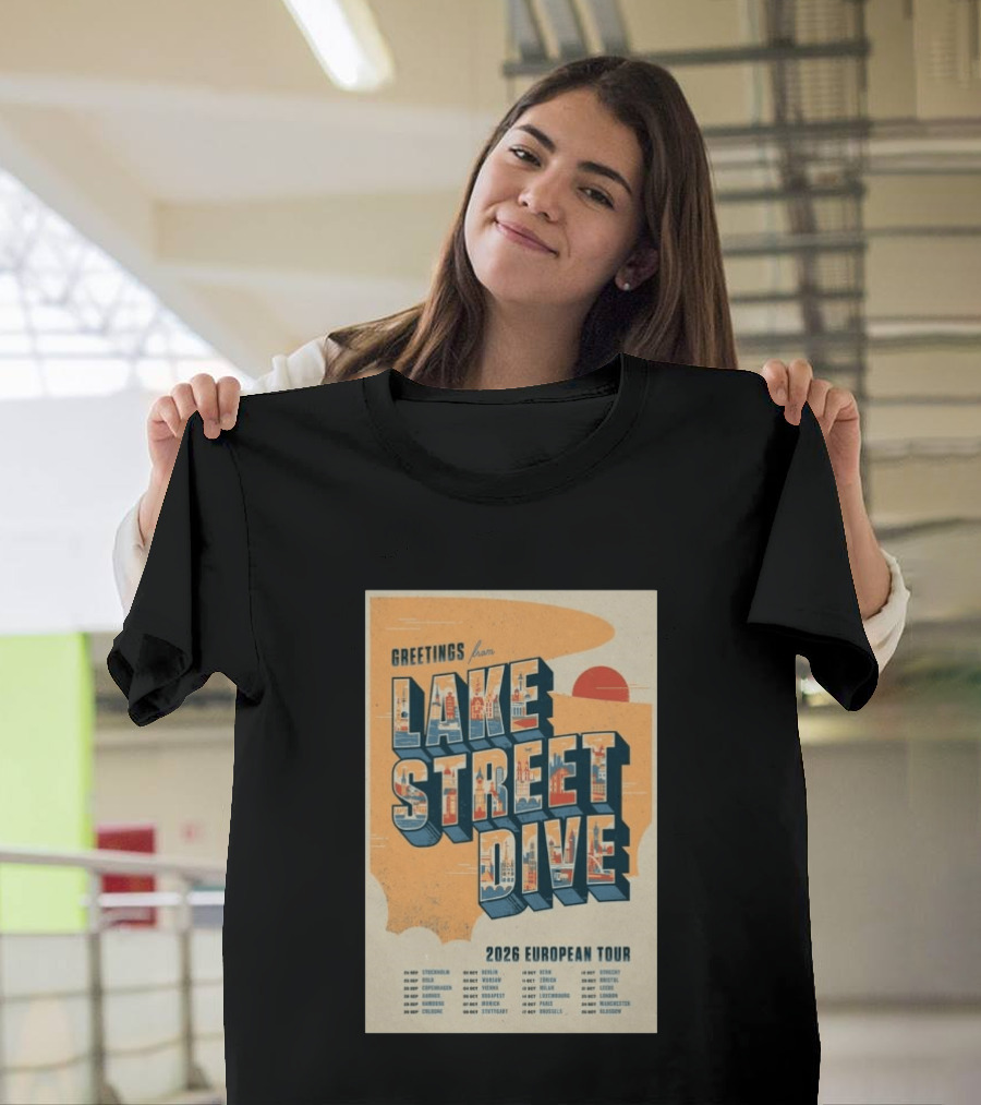 Greetings From Lake Street Dive 2026 European Tour Paris October 16 Le Bataclan T-Shirt