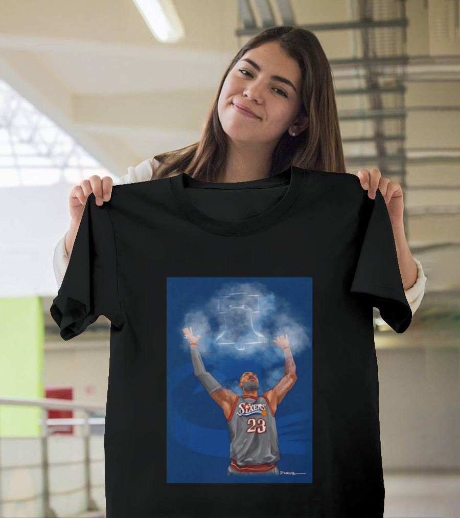 LeBron James Philadelphia 76ers 23 Liberty Bell Jersey T-Shirt