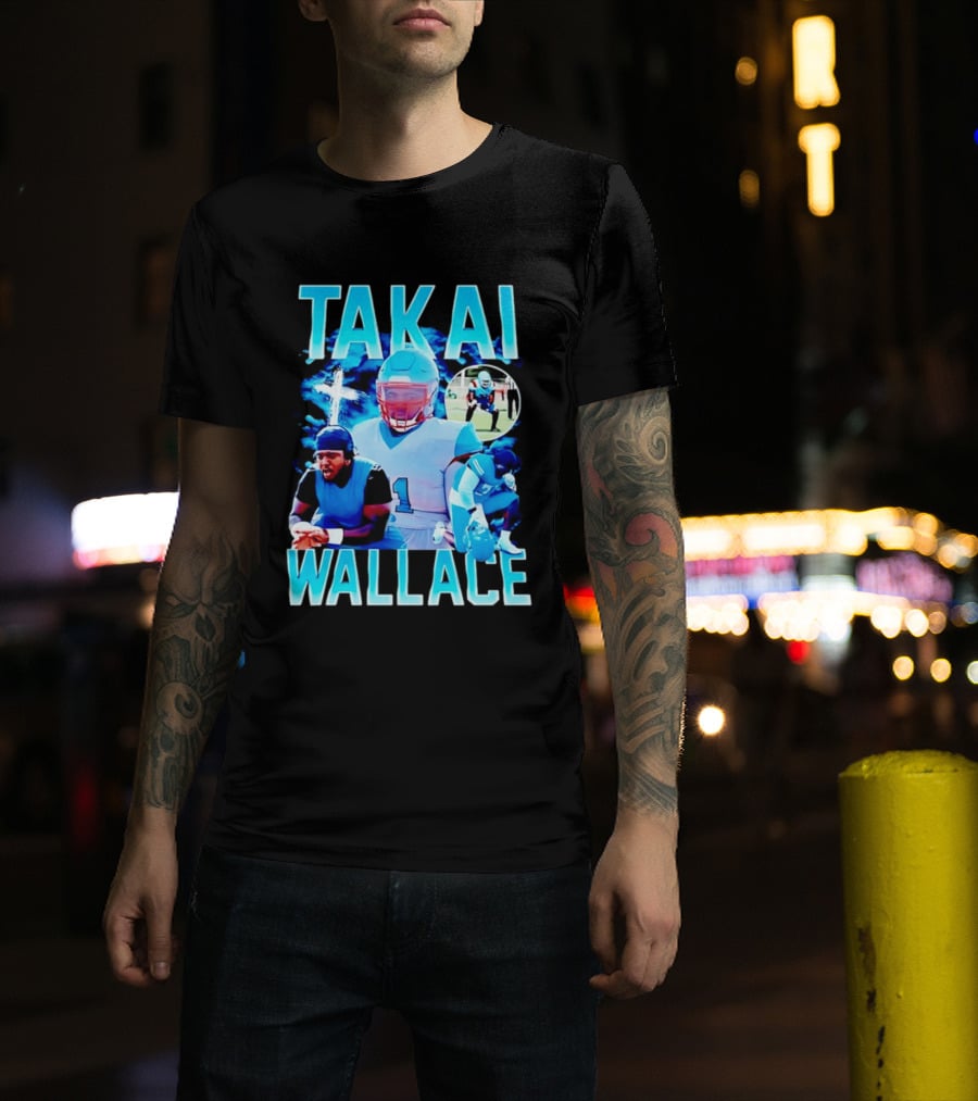 Takai Wallace Football Athlete Sports Action Collage T-Shirt