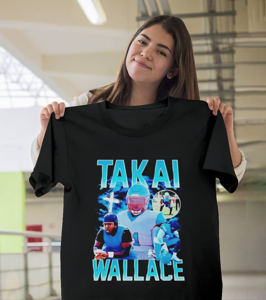 Takai Wallace Football Athlete Sports Action Collage T-Shirt