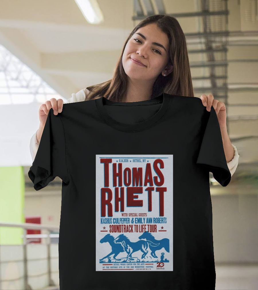 Thomas Rhett Bethel NY 2026 Soundtrack To Life Tour Kashus Culpepper Emily Ann Roberts T-Shirt