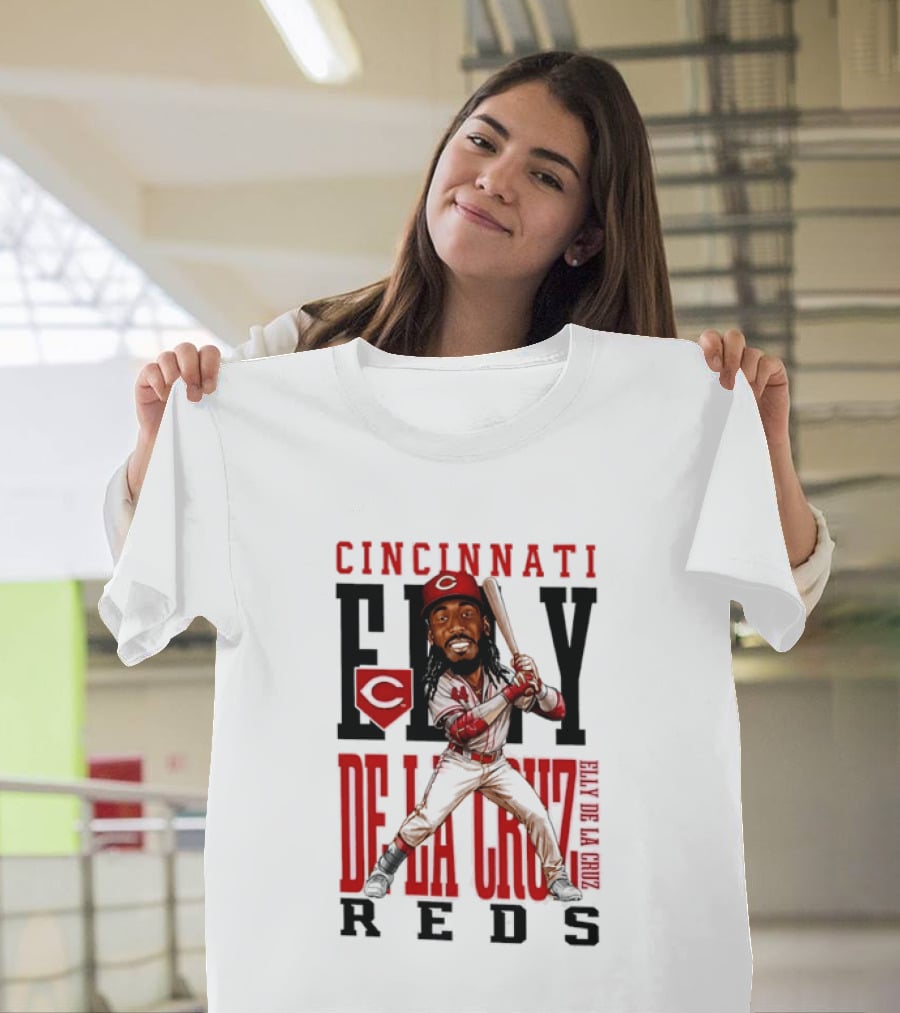 Cincinnati Reds Elly De La Cruz Baseball Caricature T-Shirt