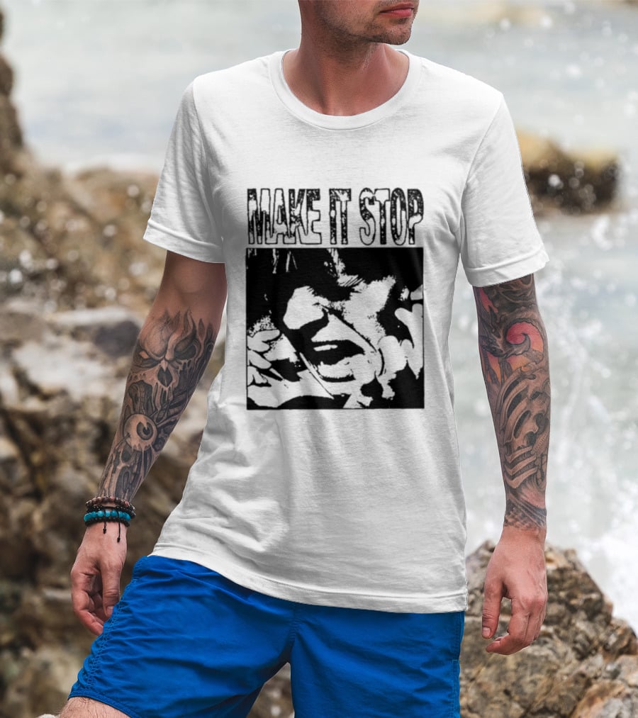 Make It Stop Scream Distress Anxiety Black And White T-Shirt