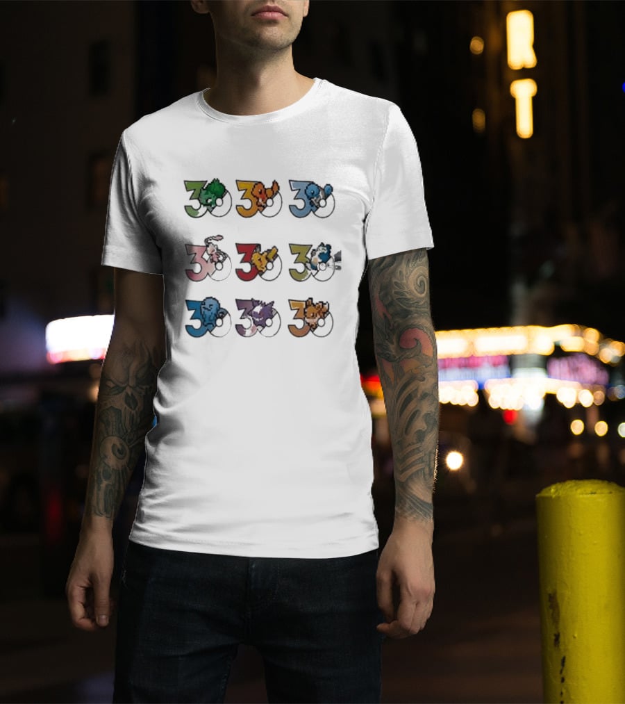 Uniqlo Pokemon Pixel 8 Bit 30th Anniversary T-Shirt
