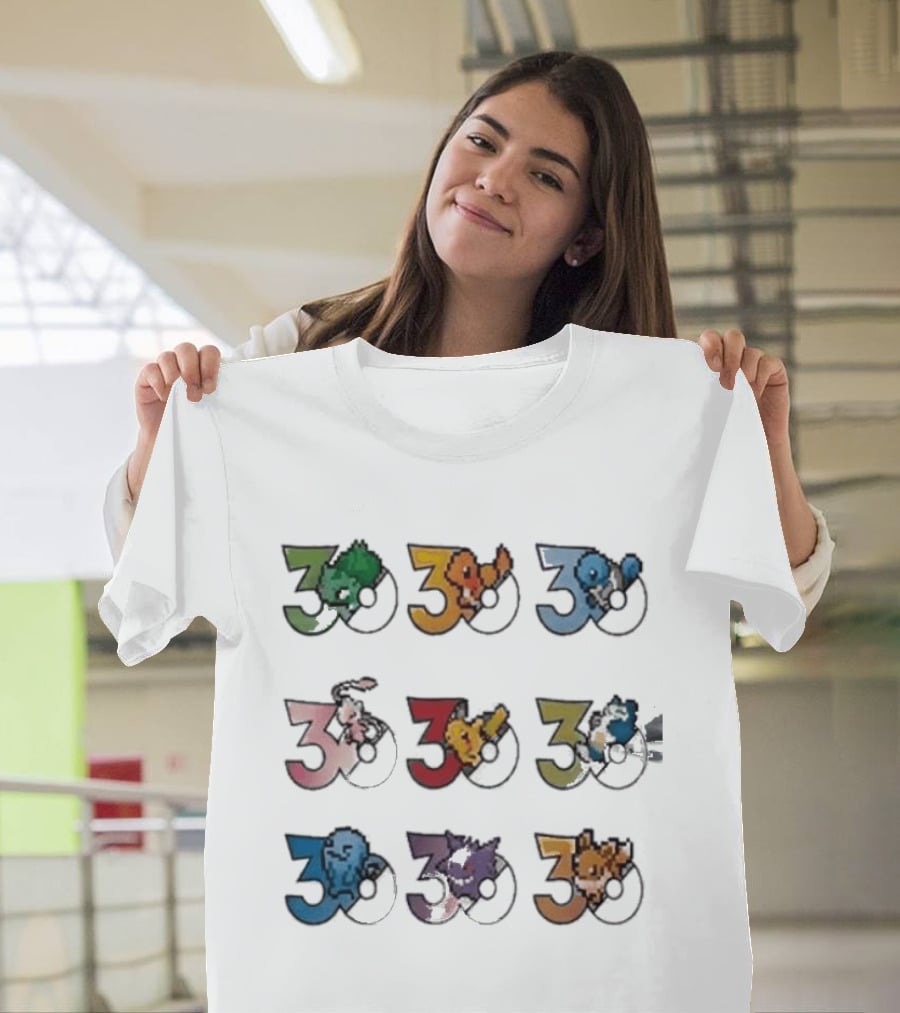 Uniqlo Pokemon Pixel 8 Bit 30th Anniversary T-Shirt