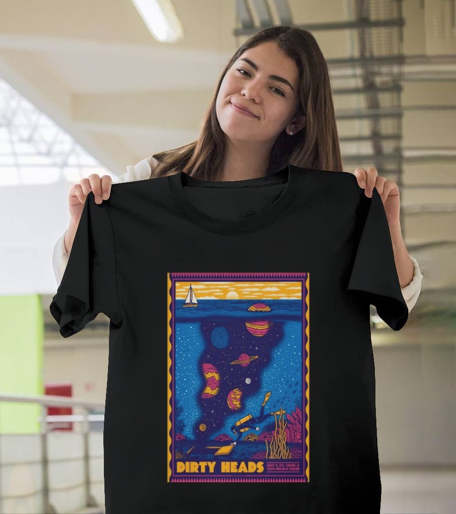 Dirty Heads August 15 2026 Tour Concord CA With Underwater Cosmic Scene T-Shirt
