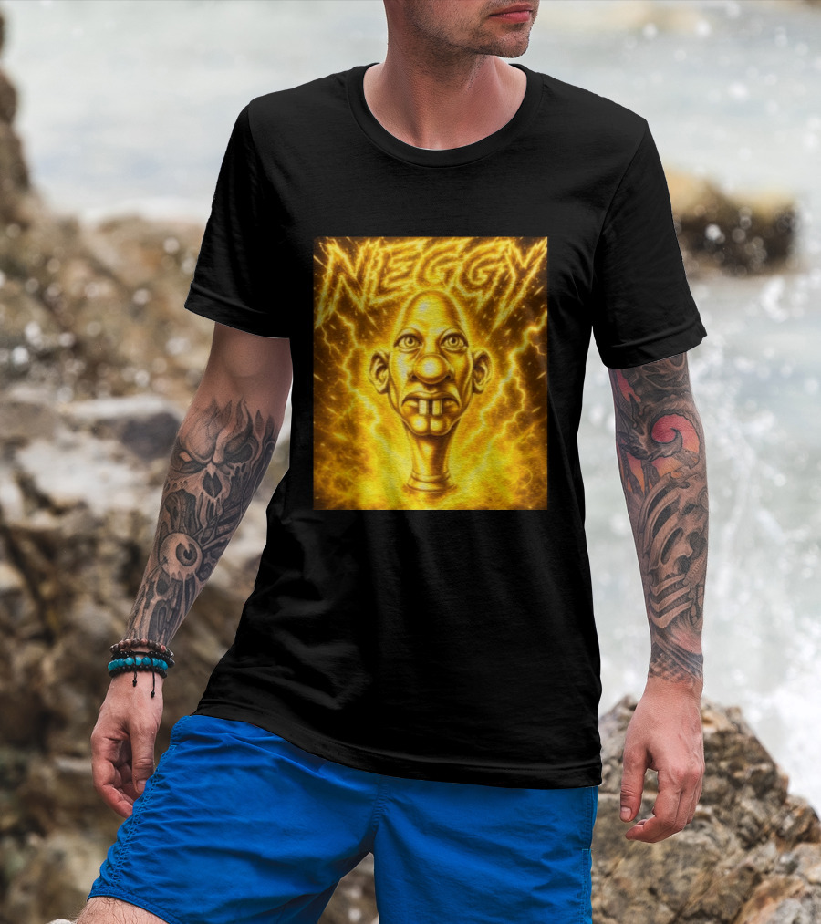 NEGGY Electric Manny Golden Lightning Face T-Shirt
