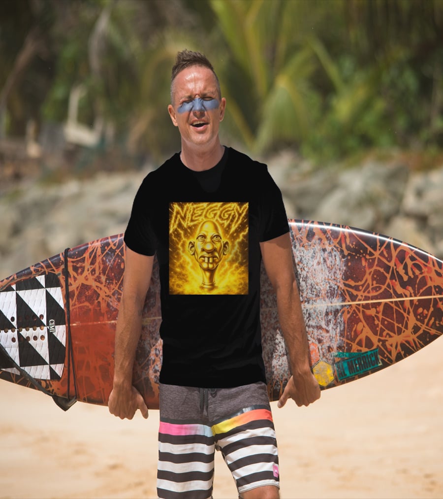 NEGGY Electric Manny Golden Lightning Face T-Shirt