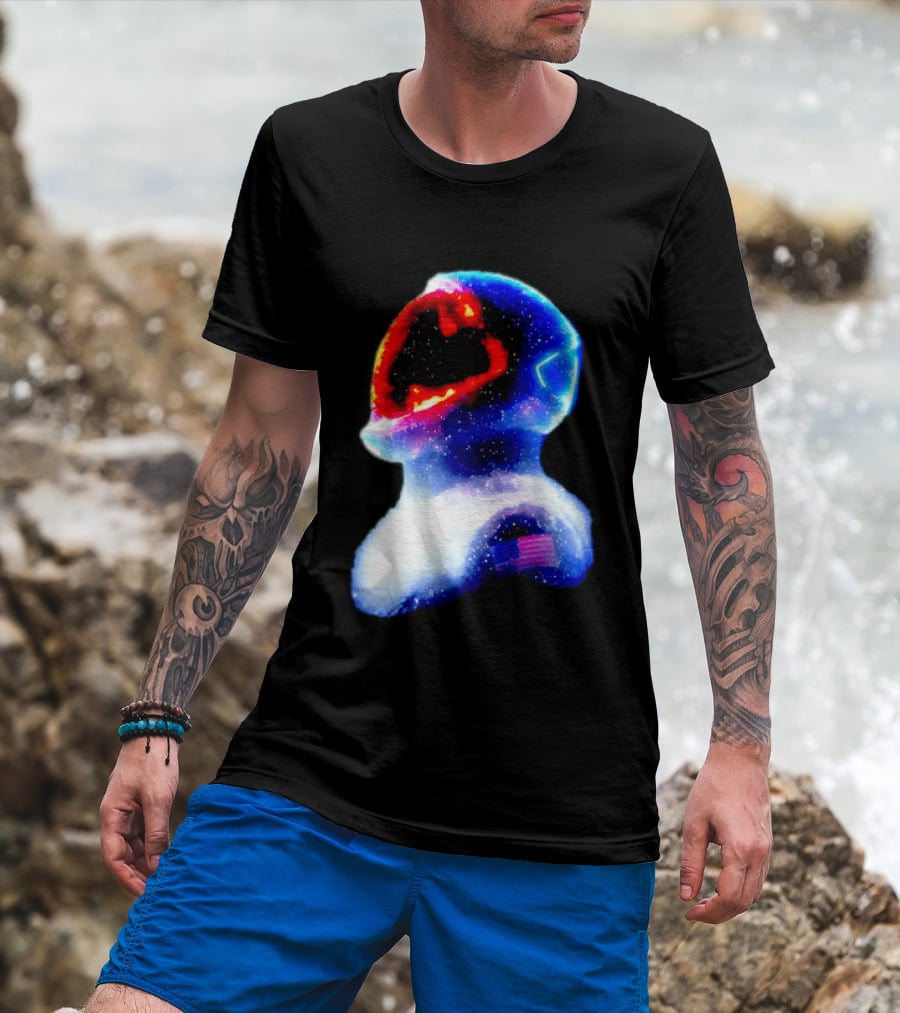 Galaxy Astronaut With American Flag Space Cosmic Adventure T-Shirt