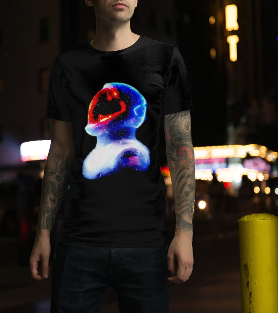 Galaxy Astronaut With American Flag Space Cosmic Adventure T-Shirt
