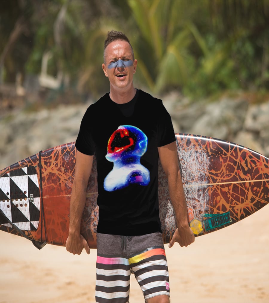 Galaxy Astronaut With American Flag Space Cosmic Adventure T-Shirt