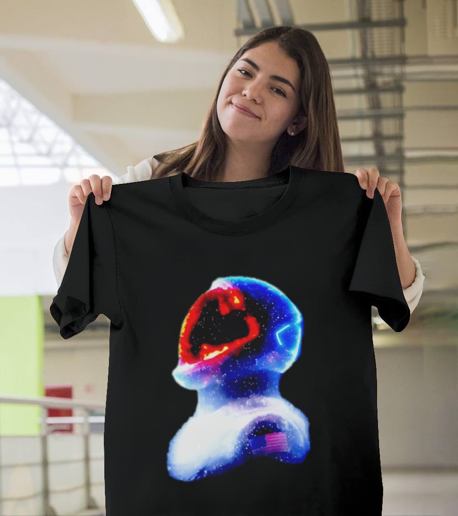 Galaxy Astronaut With American Flag Space Cosmic Adventure T-Shirt