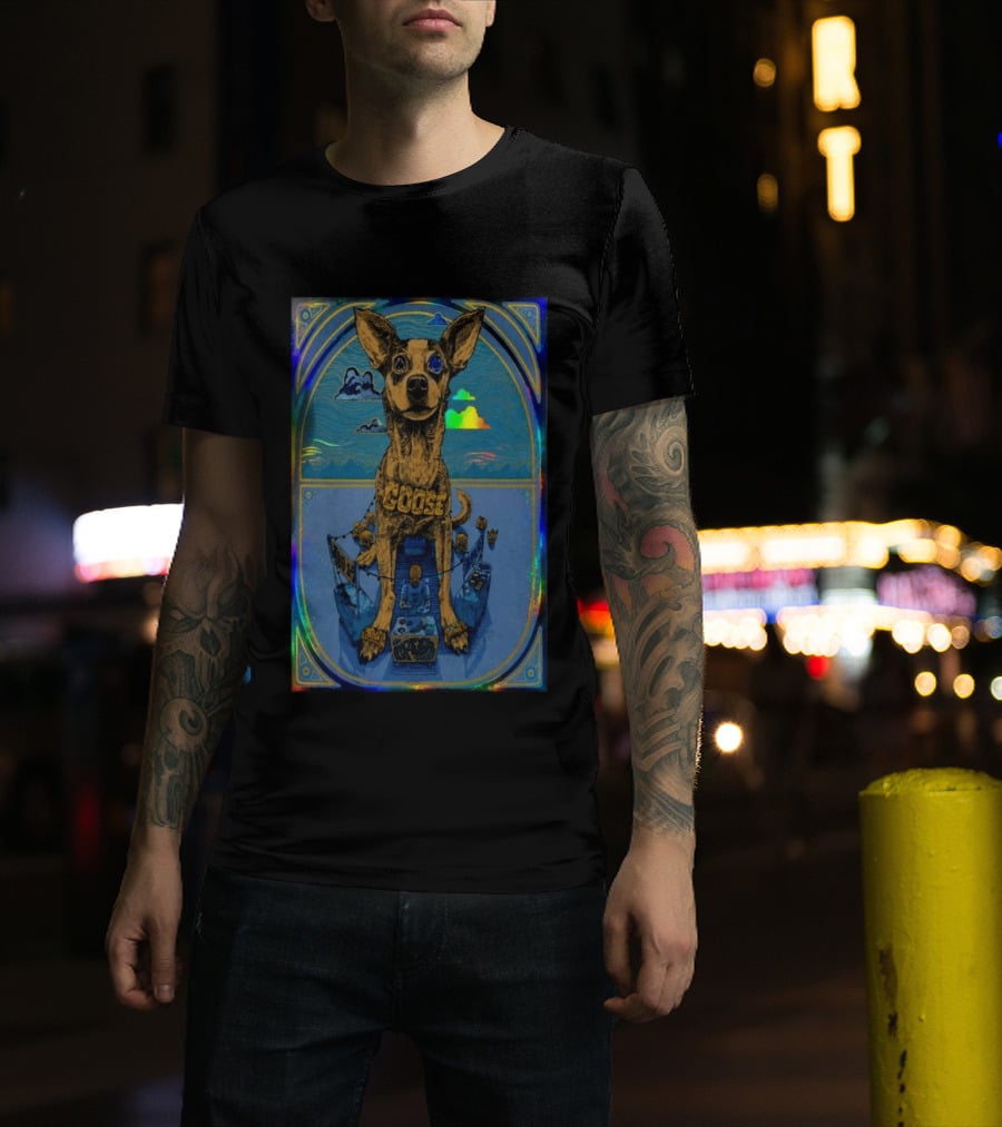 Goose Greek Theatre 08 14 2026 Exclusive Dog Art Holographic T-Shirt