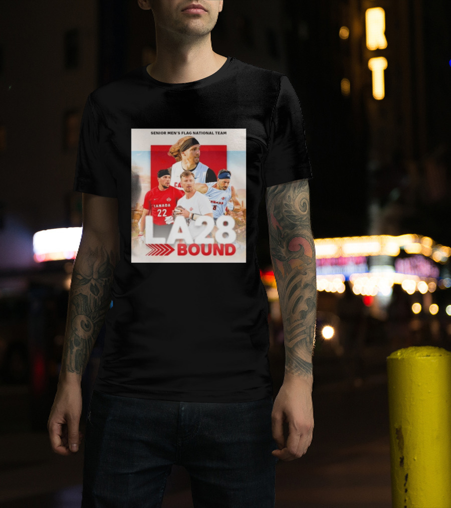 Senior Men's Flag National Team Canada LA28 Bound Canada Football Team Players T-Shirt
