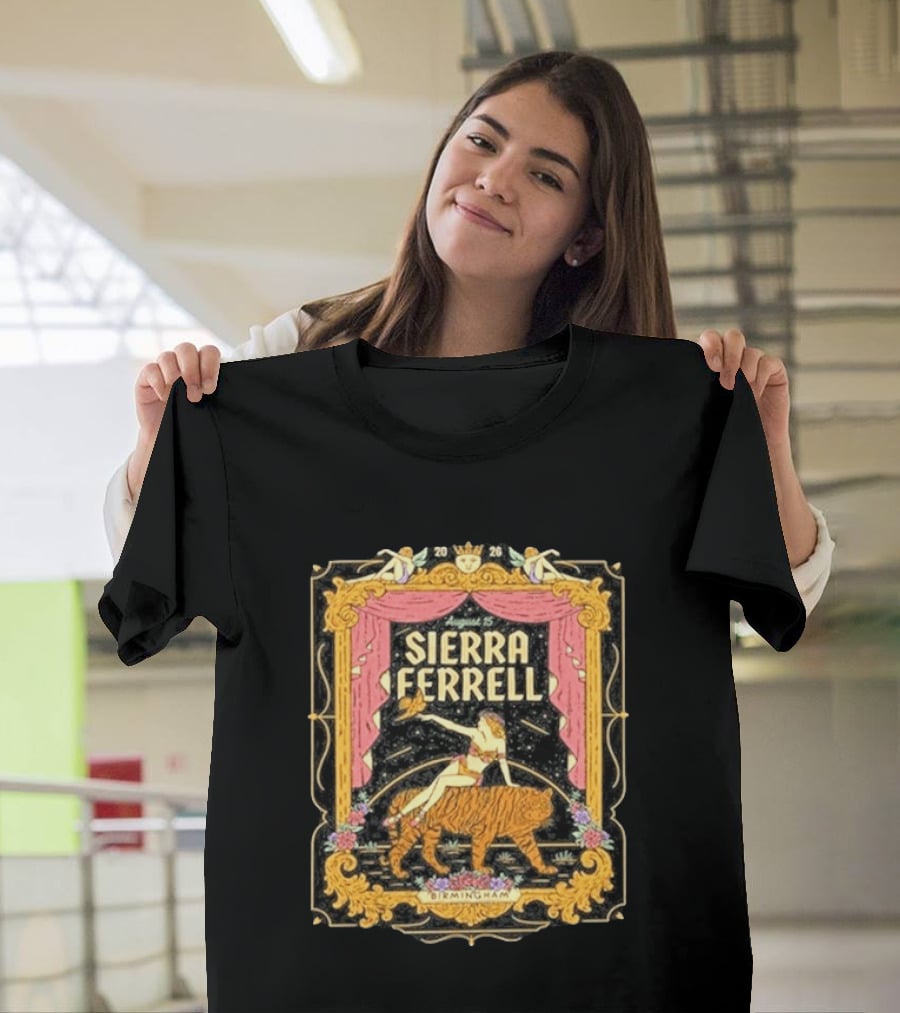 Sierra Ferrell August 15 Birmingham AL 2026 Vintage Circus Tiger T-Shirt