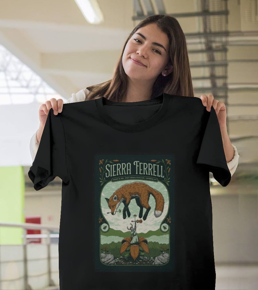 Sierra Ferrell August 16 2026 Lewisburg WV West Virginia State Fair Fox Violin T-Shirt