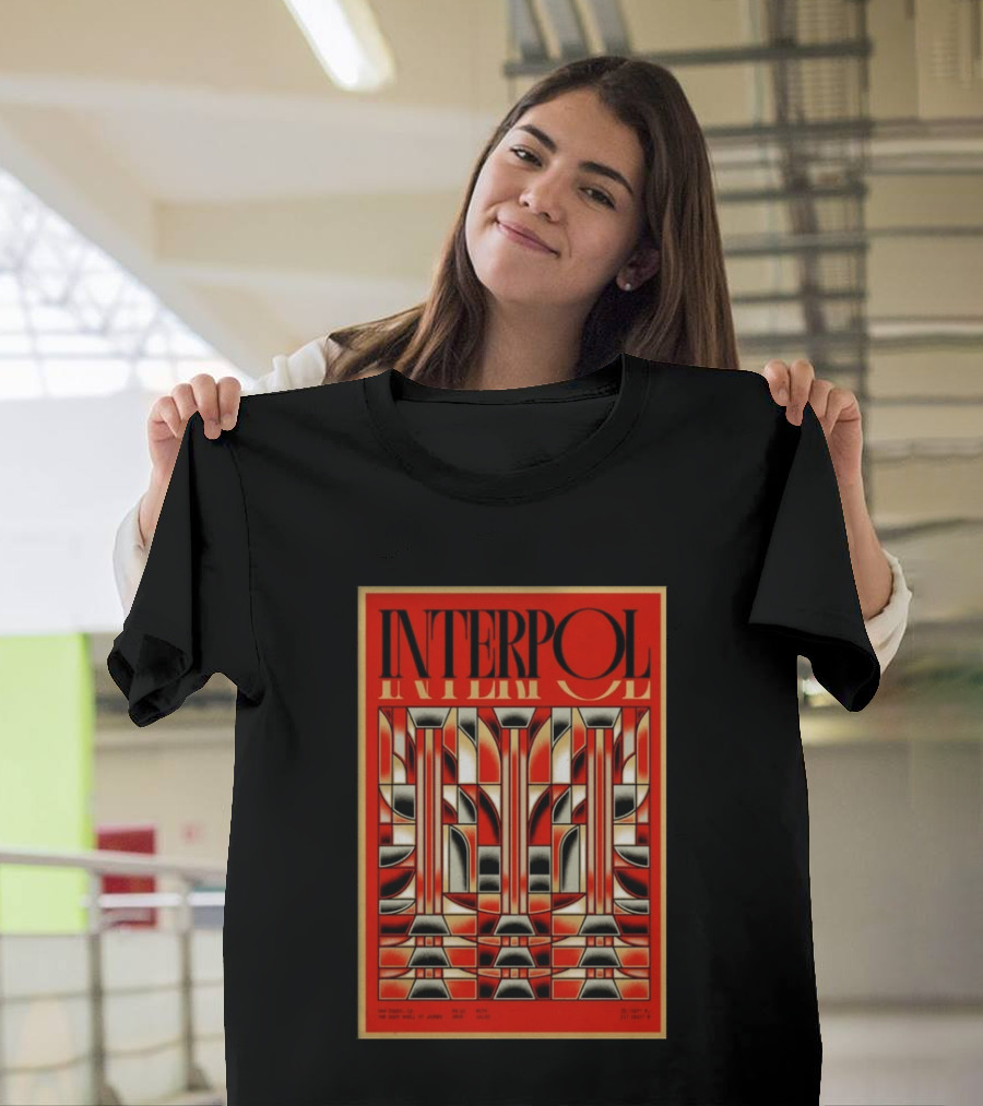 Interpol August 15 2026 San Diego CA Geometric Art Deco Concert T-Shirt