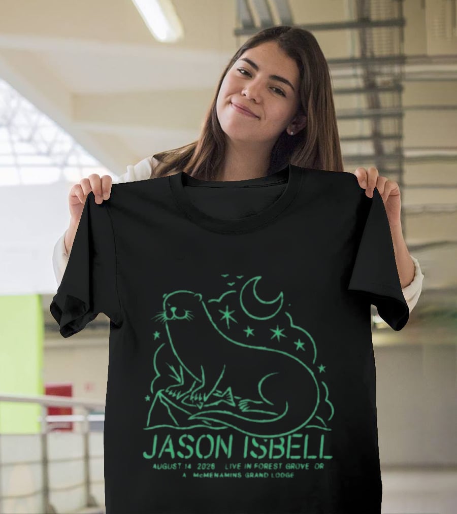Jason Isbell Live In Forest Grove OR August 14 2026 Grand Lodge Concert Otter And Stars T-Shirt