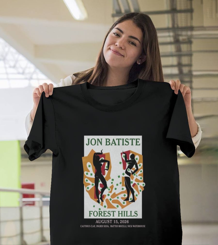 Jon Batiste Forest Hills August 15 2026 Cautious Clay Ingrid Silva Matteo Bocelli Nick Waterhouse T-Shirt