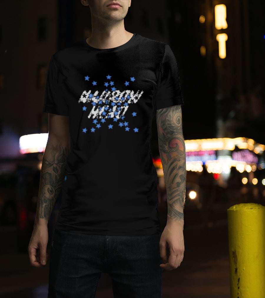 Narrow Head Starry Pattern Blue White Stars T-Shirt