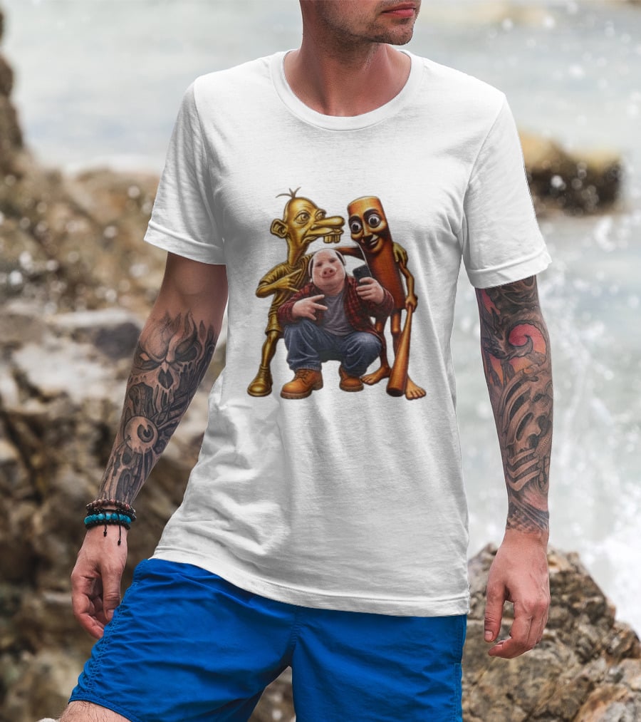Neegy John Pork Tung Tung Tung Sahur Meme Characters T-Shirt
