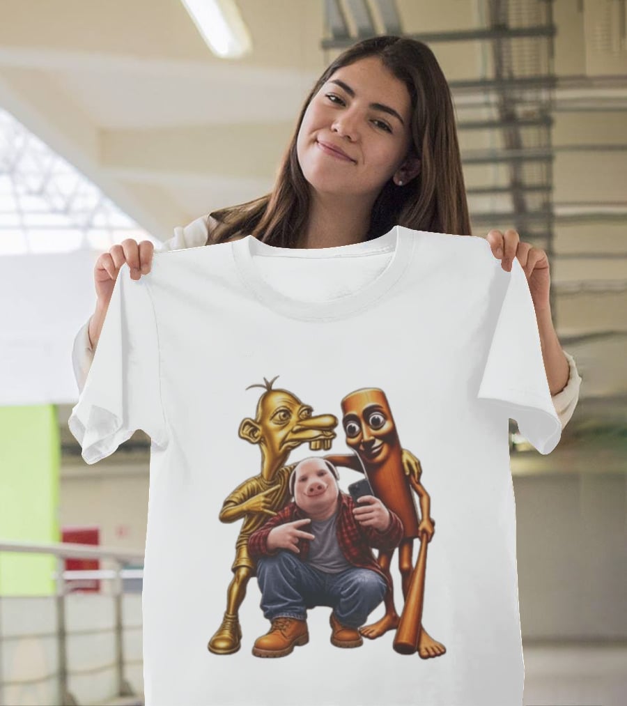 Neegy John Pork Tung Tung Tung Sahur Meme Characters T-Shirt
