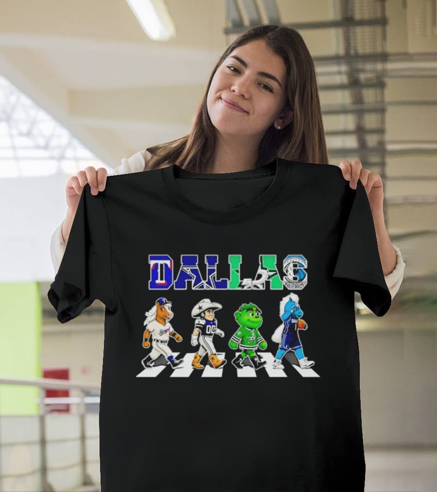 Dallas Rangers Cowboys Stars Mavericks Road Crossing T-Shirt