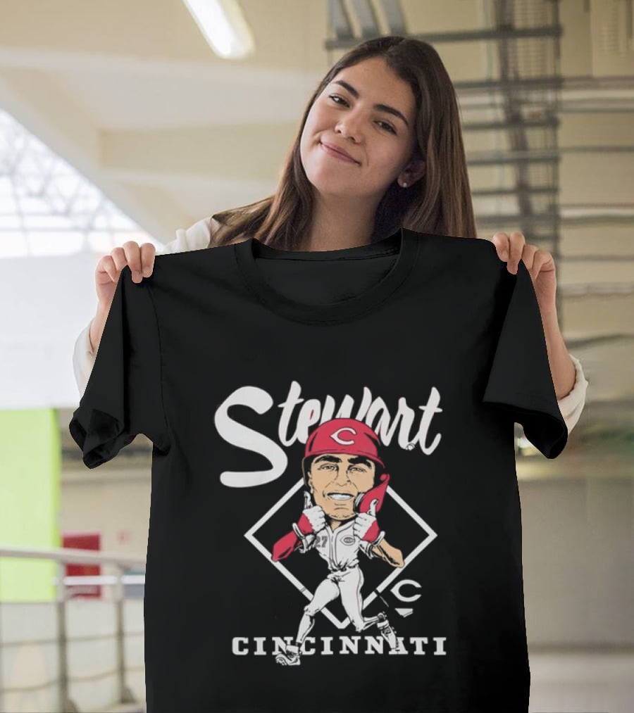 Stewart 27 Cincinnati Reds Caricature MLB T-Shirt