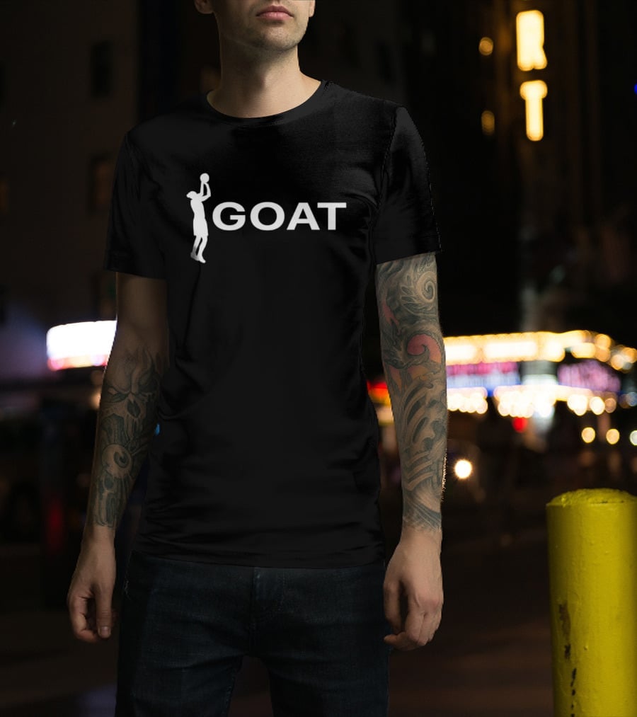 GOAT Basketball Player Jump Shot Silhouette Greatest Of All Time T-Shirt