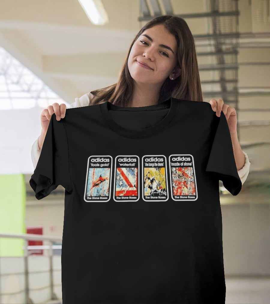 Adidas The Stone Roses Fools Gold Waterfall She Bangs The Drums Made Of Stone Collection T-Shirt