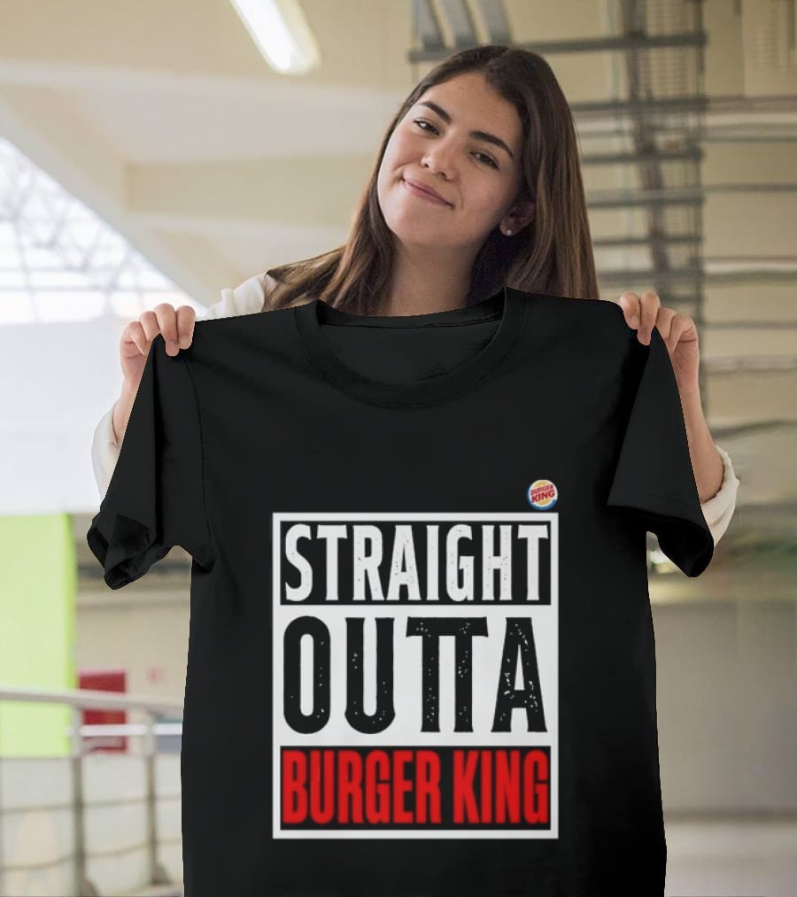 Straight Outta Burger King Fast Food Mockup T-Shirt