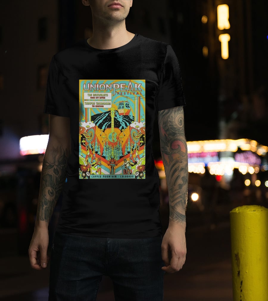 Union Peak Festival 2026 Copper Mountain Colorado Aug 28 30 Featuring The Revivalists Turbo Tweed Troubadours The Disco Biscuits T-Shirt
