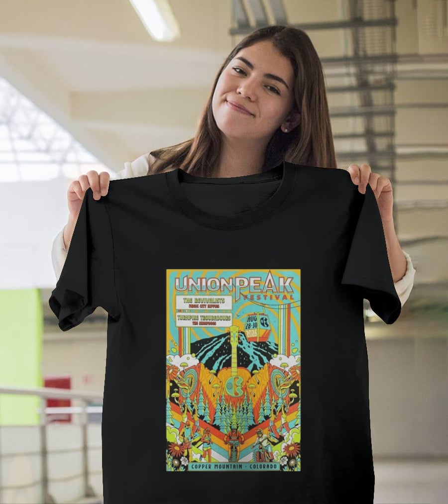 Union Peak Festival 2026 Copper Mountain Colorado Aug 28 30 Featuring The Revivalists Turbo Tweed Troubadours The Disco Biscuits T-Shirt