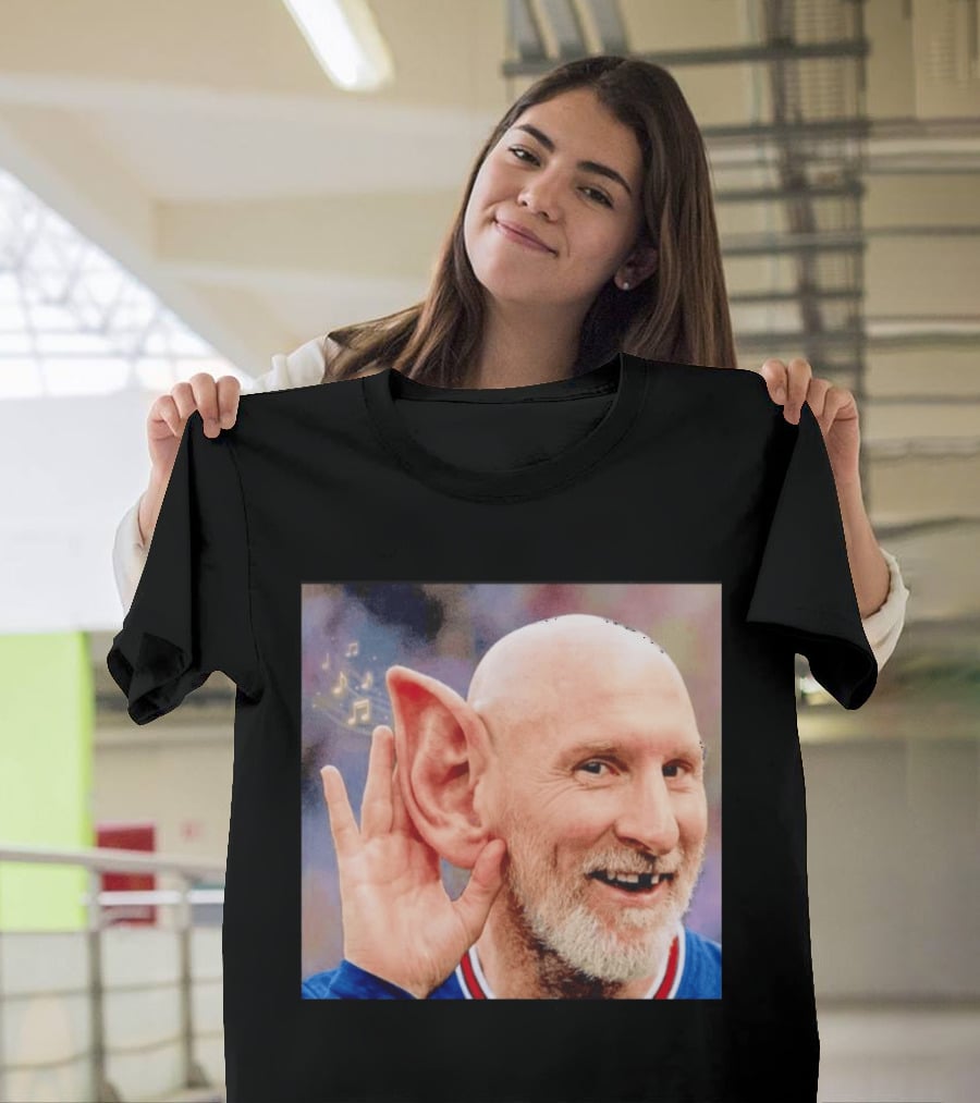 Lionel Messi Elf Meme Pessi Big Ear Music Notes Bald Man T-Shirt