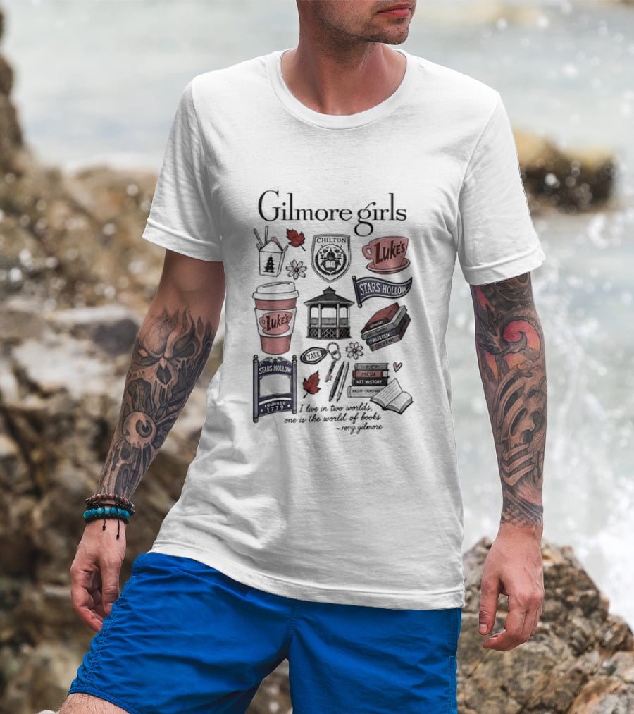Gilmore Girls Chilton Luke's Stars Hollow Yale Rory Quote Illustrations T-Shirt