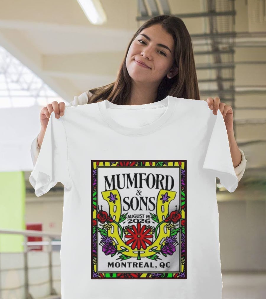 Mumford & Sons August 16 2026 Montreal QC Floral Horseshoe T-Shirt
