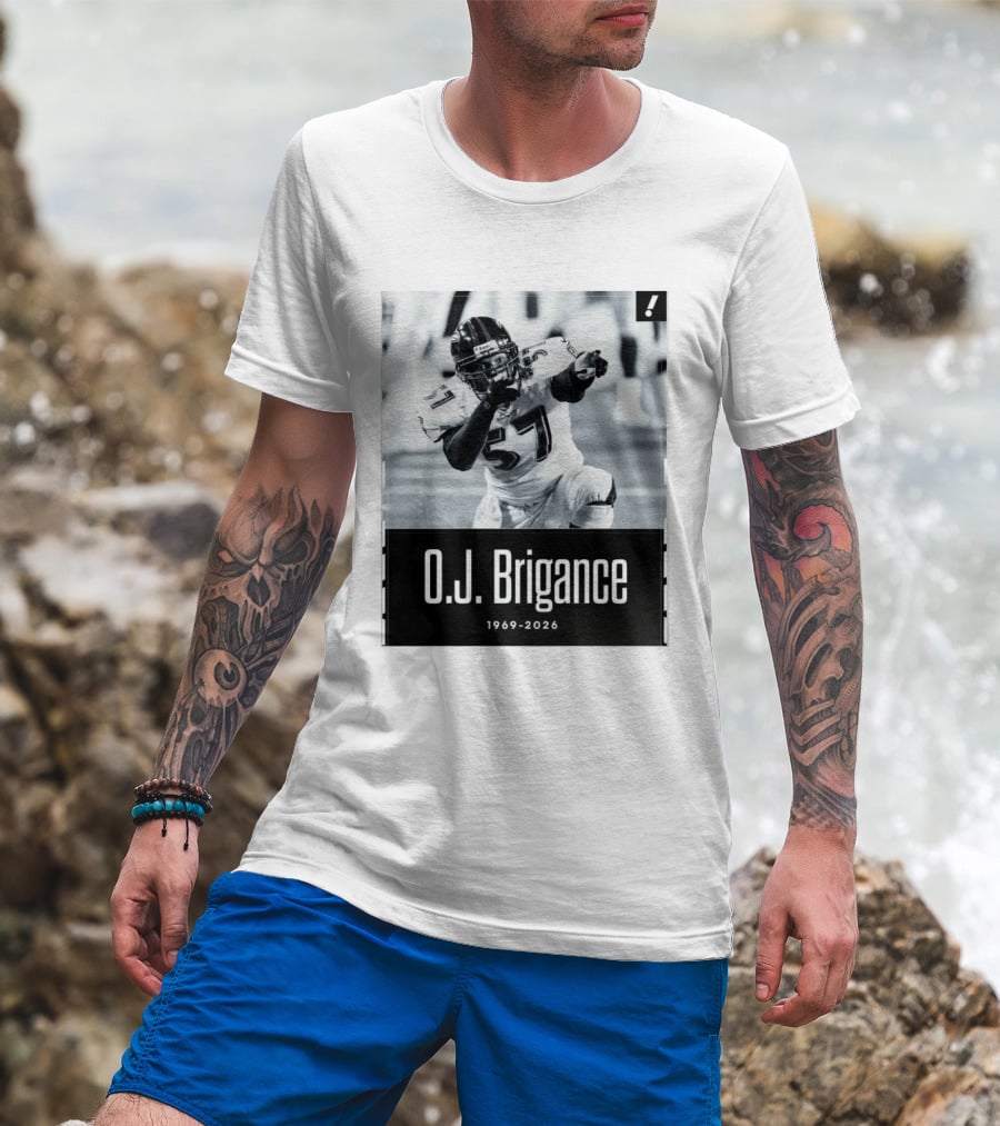 O.J. Brigance 1969 2026 Football Player Memoriam T-Shirt