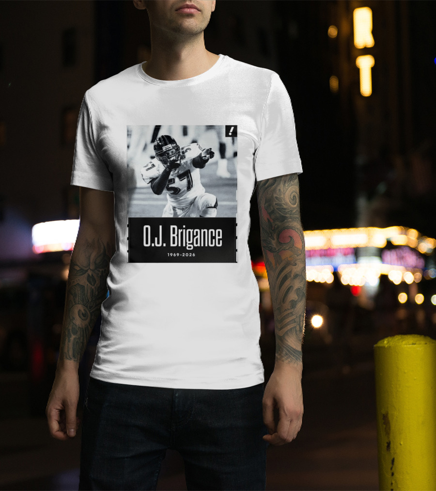 O.J. Brigance 1969 2026 Football Player Memoriam T-Shirt