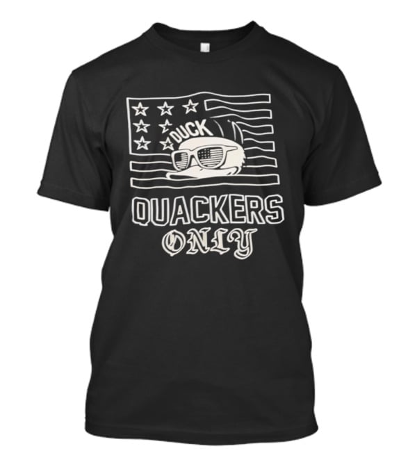 Quackers Only Duck American Flag T-Shirt