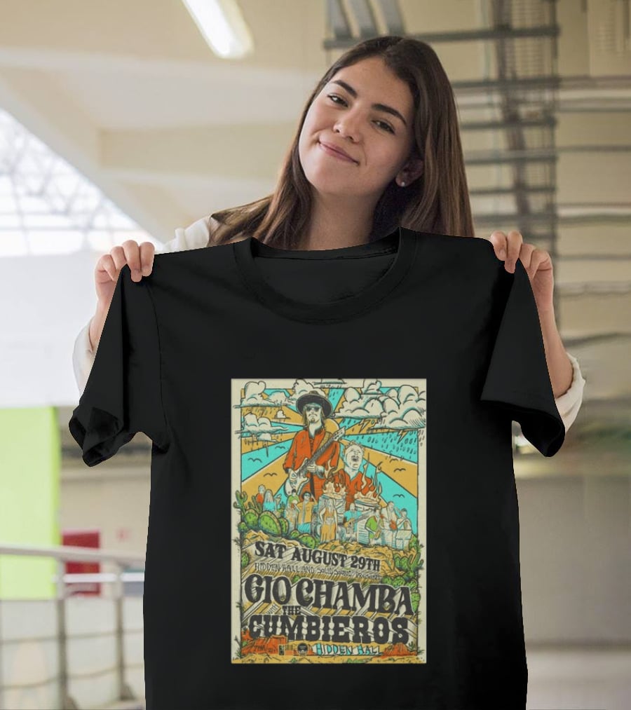 Gio Chamba The Cumbieros Live At Hidden Hall August 29th 2026 Concert T-Shirt